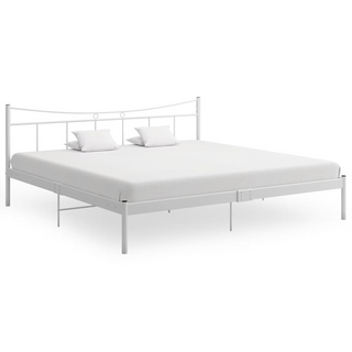 Bed Frame White Metal 200x200 cm - Giant Lobelia