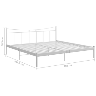 Bed Frame White Metal 200x200 cm - Giant Lobelia