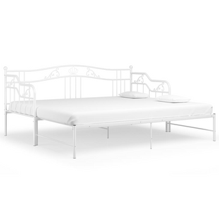 vidaXL Pull-out Sofa Bed Frame White Metal 90x200 cm - Giant Lobelia