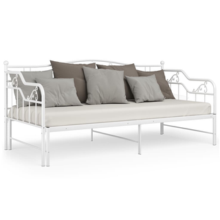 vidaXL Pull-out Sofa Bed Frame White Metal 90x200 cm - Giant Lobelia