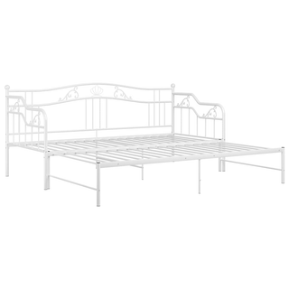 vidaXL Pull-out Sofa Bed Frame White Metal 90x200 cm - Giant Lobelia