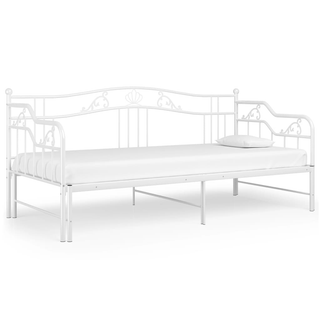 vidaXL Pull-out Sofa Bed Frame White Metal 90x200 cm - Giant Lobelia