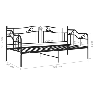 vidaXL Sofa Bed Frame Black Metal 90x200 cm - Giant Lobelia