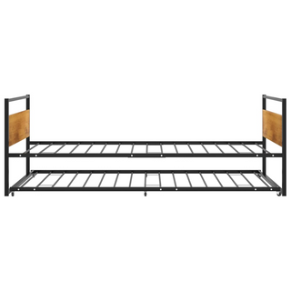 vidaXL Pull-out Bed Frame Black Metal 90x200 cm - Giant Lobelia