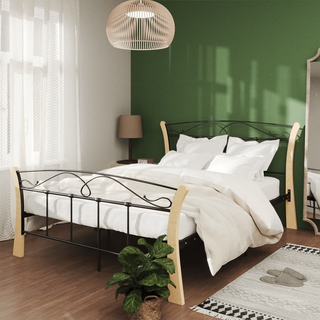 Bed Frame Black Metal 140x200 cm - Giant Lobelia