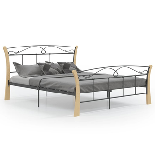 Bed Frame Black Metal 140x200 cm - Giant Lobelia