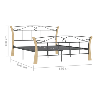 Bed Frame Black Metal 140x200 cm - Giant Lobelia