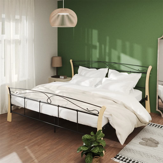 Bed Frame Black Metal 200x200 cm - Giant Lobelia