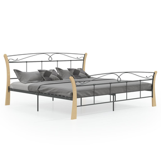 Bed Frame Black Metal 200x200 cm - Giant Lobelia