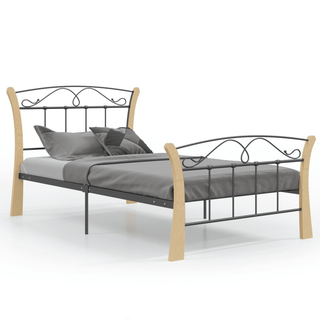 Bed Frame Black Metal 100x200 cm - Giant Lobelia