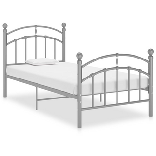 Bed Frame Grey Metal 90x200 cm - Giant Lobelia