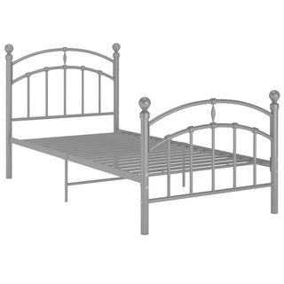 Bed Frame Grey Metal 90x200 cm - Giant Lobelia