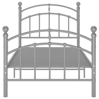 Bed Frame Grey Metal 90x200 cm - Giant Lobelia