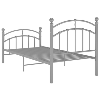 Bed Frame Grey Metal 90x200 cm - Giant Lobelia