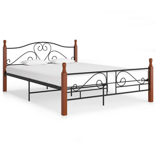 Bed Frame Black Metal 160x200 cm - Giant Lobelia