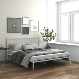 Bed Frame White Metal 200x200 cm - Giant Lobelia