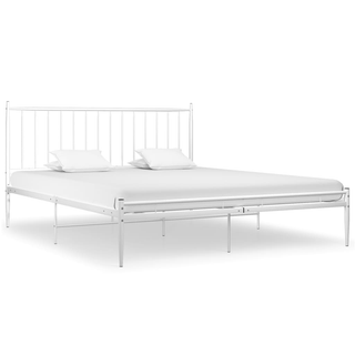 Bed Frame White Metal 200x200 cm - Giant Lobelia