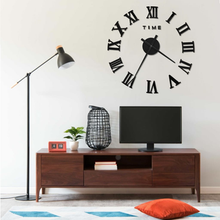 3D Wall Clock Modern Design Black 100 cm XXL - Giant Lobelia