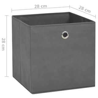 vidaXL Storage Boxes 4 pcs Non-woven Fabric 28x28x28 cm Grey - Giant Lobelia