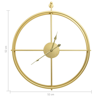 vidaXL Wall Clock Gold 52 cm Iron - Giant Lobelia