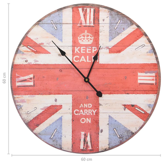 vidaXL Vintage Wall Clock UK 60 cm - Giant Lobelia