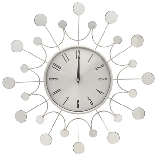 vidaXL Wall Clock Silver 40 cm Metal - Giant Lobelia