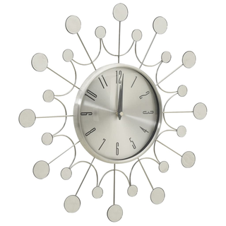 vidaXL Wall Clock Silver 40 cm Metal - Giant Lobelia