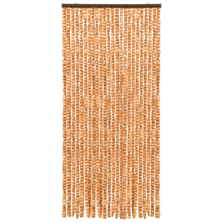 vidaXL Insect Curtain Ochre and White 90x220 cm Chenille - Giant Lobelia