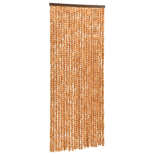 vidaXL Insect Curtain Ochre and White 90x220 cm Chenille - Giant Lobelia