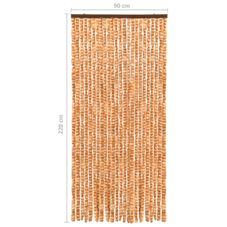 vidaXL Insect Curtain Ochre and White 90x220 cm Chenille - Giant Lobelia