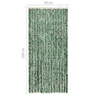 vidaXL Insect Curtain Green and White 90x220 cm Chenille - Giant Lobelia