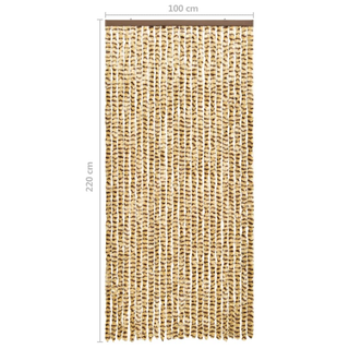 vidaXL Insect Curtain Beige and Brown 100x220 cm Chenille - Giant Lobelia