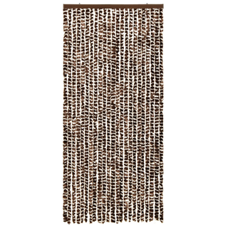 vidaXL Insect Curtain Brown and White 90x220 cm Chenille - Giant Lobelia