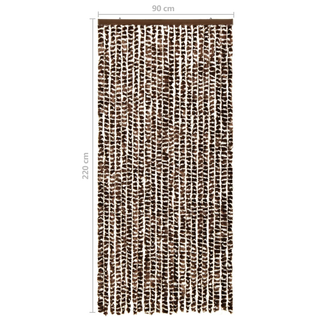 vidaXL Insect Curtain Brown and White 90x220 cm Chenille - Giant Lobelia