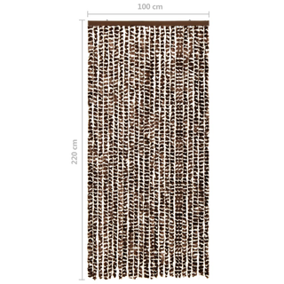 vidaXL Insect Curtain Brown and White 100x220 cm Chenille - Giant Lobelia