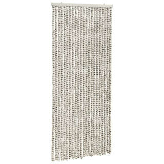 vidaXL Insect Curtain Light and Dark Grey 90x220 cm Chenille - Giant Lobelia