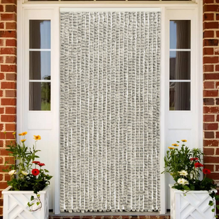 vidaXL Insect Curtain Light and Dark Grey 100x220 cm Chenille - Giant Lobelia