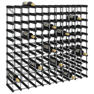 Wine Rack for 120 Bottles Black Solid Pine Wood - Giant Lobelia