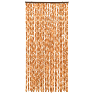 vidaXL Insect Curtain Ochre and White 100x220 cm Chenille - Giant Lobelia