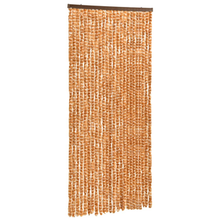 vidaXL Insect Curtain Ochre and White 100x220 cm Chenille - Giant Lobelia