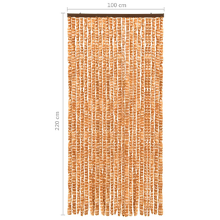 vidaXL Insect Curtain Ochre and White 100x220 cm Chenille - Giant Lobelia