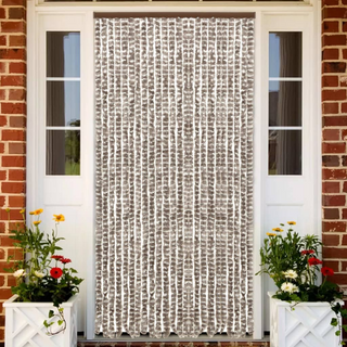 vidaXL Insect Curtain Taupe and White 100x220 cm Chenille - Giant Lobelia