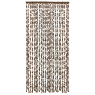 vidaXL Insect Curtain Taupe and White 100x220 cm Chenille - Giant Lobelia