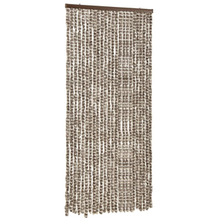 vidaXL Insect Curtain Taupe and White 100x220 cm Chenille - Giant Lobelia