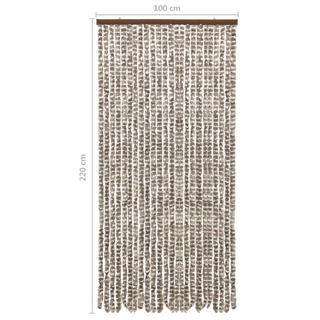 vidaXL Insect Curtain Taupe and White 100x220 cm Chenille - Giant Lobelia