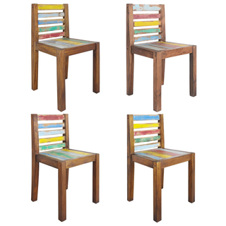 vidaXL Dining Chairs 4 pcs Solid Reclaimed Wood - Giant Lobelia