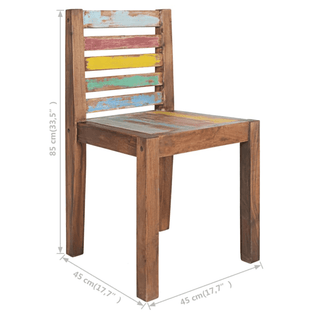 Dining Chairs - Handmade Solid Reclaimed Wood - Antique Flavour - Giant Lobelia