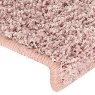 Carpet Stair Treads 15 pcs 65x21x4 cm White and Pink - Giant Lobelia