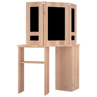 Corner Dressing Table with LED Oak 111x54x141.5 cm - Giant Lobelia