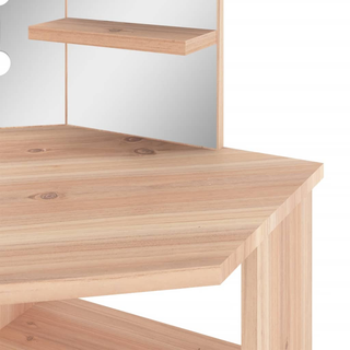 Corner Dressing Table with LED Oak 111x54x141.5 cm - Giant Lobelia